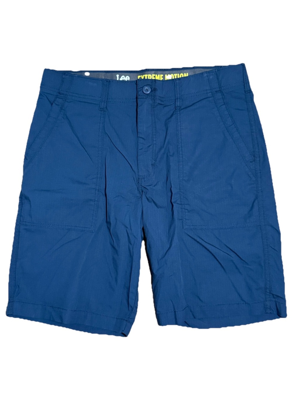 Men’s Lee Extreme Motion Performance Stretch Shorts Blue Size 34 Chino Ripstop